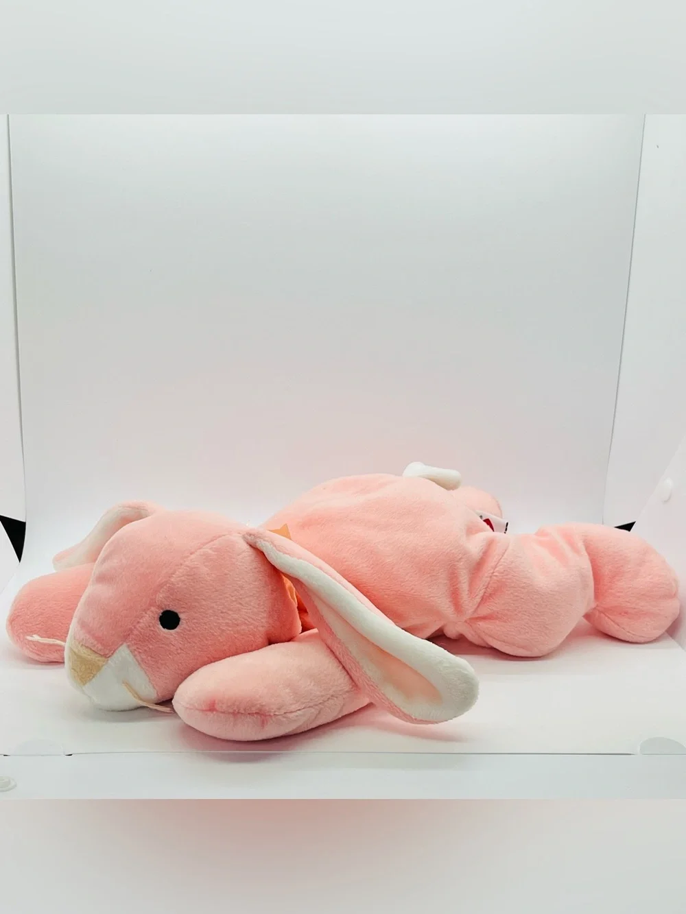 1996 Ty Pillow Pals Carrots the Pink Bunny Rabbit Stuffed Plush Toy Lovey